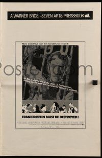 2m116 FRANKENSTEIN MUST BE DESTROYED int'l pressbook '70 Peter Cushing & his monster, different!