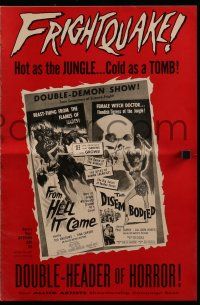 2m118 FROM HELL IT CAME/DISEMBODIED pressbook '57 horror hot as the JUNGLE, cold as a TOMB!