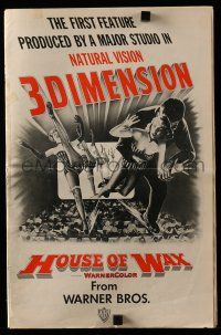 2m132 HOUSE OF WAX 3D pressbook '53 the first feature produced by a major studio in 3-Dimension!
