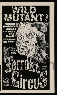 2m152 NIGHTMARE CIRCUS ad slick '75 Terror Circus, cool horror art, no end to grotesque killing!