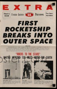 2m166 RIDERS TO THE STARS pressbook '54 William Lundigan broken into outer space w/gravity zero!