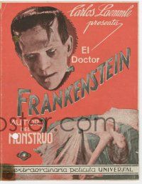 2m009 FRANKENSTEIN Spanish herald '32 great different images of Boris Karloff as the monster!