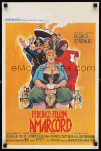 2p713 AMARCORD Belgian '74 Federico Fellini classic comedy, great wacky artwork!
