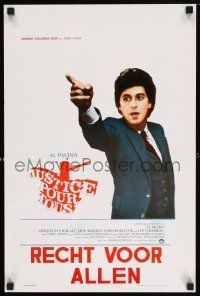 2p714 AND JUSTICE FOR ALL Belgian '80 directed by Norman Jewison, Al Pacino is out of order!
