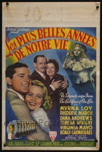 2p721 BEST YEARS OF OUR LIVES Belgian '47 Myrna Loy, Fredric March, Teresa Wright, Mayo, Andrews!