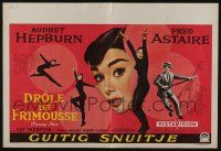 2p753 FUNNY FACE Belgian '57 four art images of Audrey Hepburn dancing, plus Fred Astaire!