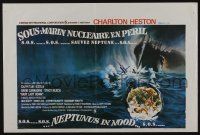 2p757 GRAY LADY DOWN Belgian '78 Charlton Heston, David Carradine, cool submarine artwork!