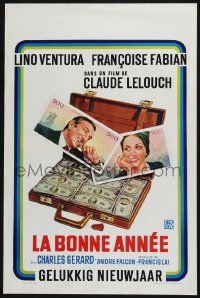 2p763 HAPPY NEW YEAR Belgian '74 Claude Lelouch's La Bonne Annee, Lino Ventura, Francoise Fabian