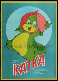 2p082 KATY CATERPILLAR Czech 11x16 '85 Spanish animation, cute cartoon artwork by Alexej Jaros!