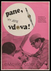 2p106 YOU ARE A WIDOW SIR Czech 12x17 '71 Pane, Vy Jste Vdova!, wacky sci-fi comedy image!