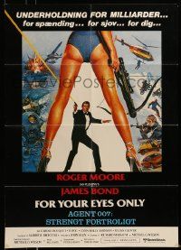 2p171 FOR YOUR EYES ONLY Danish '81 no one comes close to Roger Moore as James Bond 007!