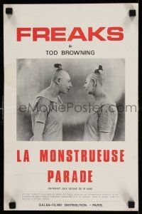 2p114 FREAKS French 11x17 R60s Tod Browning classic, great image of Pip & Flip Snow!