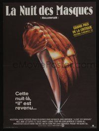 2p116 HALLOWEEN French 16x21 '79 John Carpenter classic, great Bob Gleason jack-o-lantern art!