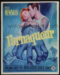 2p117 HUSTLER French 18x22 '62 Grinsson art of pool pro Paul Newman & sexy Piper Laurie!