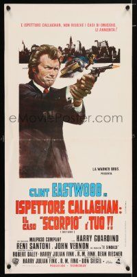 2p251 DIRTY HARRY Italian locandina '72 Franco art of Clint Eastwood pointing gun, Siegel classic!