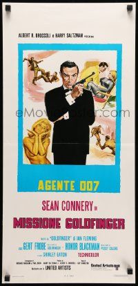 2p260 GOLDFINGER Italian locandina R70s different art of Sean Connery as James Bond 007!