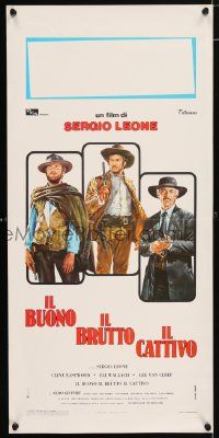 2p261 GOOD, THE BAD & THE UGLY Italian locandina R70s Eastwood, Van Cleef, Wallach, Casaro art!