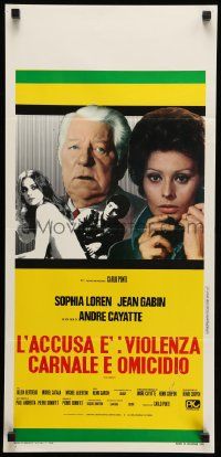 2p269 JURY OF ONE Italian locandina '75 Verdict, Sophia Loren, Jean Gabin, Andre Cayatte