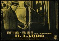 2p242 WRONG MAN Italian photobusta '57 Henry Fonda handcuffed to car, Alfred Hitchcock!