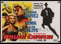 2p568 RUNNING MAN Yugoslavian 20x28 '64 Laurence Harvey, Lee Remick, directed by Carol Reed!