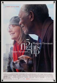 2r004 5 FLIGHTS UP advance DS 1sh '14 great close-up image of Morgan Freeman and Diane Keaton!
