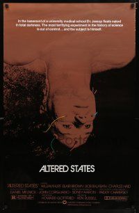 2r029 ALTERED STATES foil 1sh '80 William Hurt, Paddy Chayefsky, Ken Russell, sci-fi!