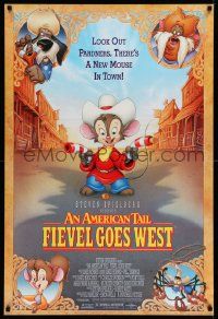 2r048 AMERICAN TAIL: FIEVEL GOES WEST 1sh '91 animated western, there's a new mouse in town!
