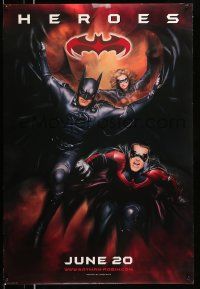 2r082 BATMAN & ROBIN advance DS 1sh '97 heroes George Clooney, O'Donnell & Silverstone!