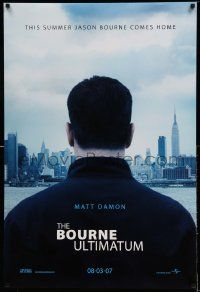 2r112 BOURNE ULTIMATUM teaser DS 1sh '07 cool image of Matt Damon as Jason Bourne!