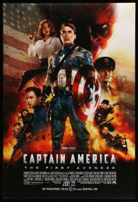 2r122 CAPTAIN AMERICA: THE FIRST AVENGER advance DS 1sh '11 Chris Evans, Jones, cool cast image!