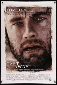 2r131 CAST AWAY style A DS 1sh '00 Tom Hanks stranded on a desert island, Robert Zemeckis