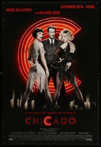2r143 CHICAGO int'l DS 1sh '02 Zellweger & Zeta-Jones, Richard Gere, switched credits!