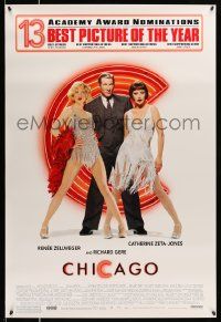 2r142 CHICAGO 1sh '02 Renee Zellweger & Catherine Zeta-Jones, Richard Gere, 13 AA nominations!
