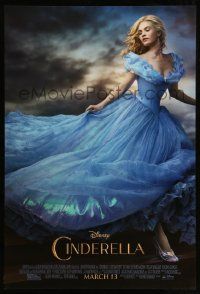 2r148 CINDERELLA advance DS 1sh '15 great image of Lilly James in the title role!
