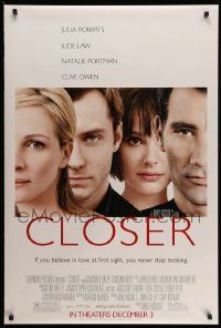 2r153 CLOSER advance DS 1sh '04 Natalie Portman, Jude Law, Julia Roberts, Clive Owen!
