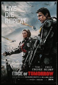 2r215 EDGE OF TOMORROW 2014 teaser DS 1sh '14 Tom Cruise & Emily Blunt, live, die, repeat!
