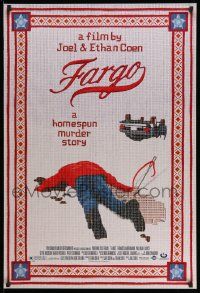 2r248 FARGO 1sh '96 a homespun murder story from Coen Brothers, Dormand, needlepoint design!