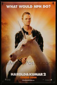 2r316 HAROLD & KUMAR ESCAPE FROM GUANTANAMO BAY teaser DS 1sh '08 Neil Patrick Harris on unicorn!