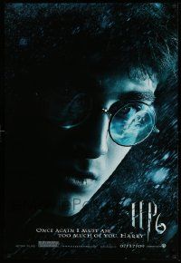 2r324 HARRY POTTER & THE HALF-BLOOD PRINCE teaser DS 1sh '09 Daniel Radcliffe close up!