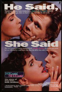 2r334 HE SAID SHE SAID 1sh '91 Kevin Bacon, Elizabeth Perkins, a story of true love!