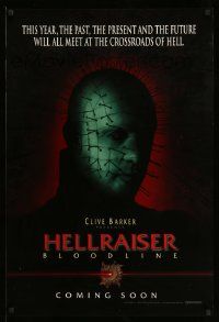 2r341 HELLRAISER: BLOODLINE teaser DS 1sh '96 Clive Barker, Pinhead at the crossroads of hell!