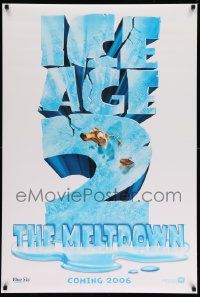 2r380 ICE AGE: THE MELTDOWN style A teaser DS 1sh '06 cgi sequel, wacky image of frozen squirrel!
