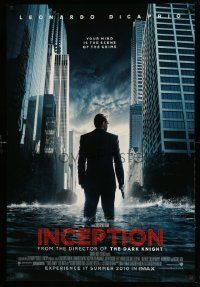 2r392 INCEPTION IMAX advance DS 1sh '10 Christopher Nolan, Leonardo DiCaprio standing in water!
