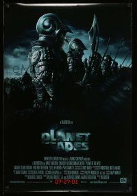2r601 PLANET OF THE APES style B advance DS 1sh '01 Tim Burton, great image of huge ape army!