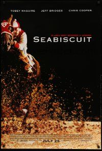 2r669 SEABISCUIT advance DS 1sh '03 horse racing jockey Tobey McGuire & most famous underdog!