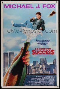 2r670 SECRET OF MY SUCCESS 1sh '87 wacky image of Michael J. Fox & huge bottle of champagne!