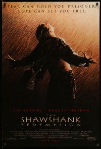 2r677 SHAWSHANK REDEMPTION advance DS 1sh '94 escaped prisoner Tim Robbins in rain, Stephen King!