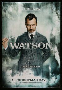 2r679 SHERLOCK HOLMES teaser DS 1sh '09 Guy Ritchie directed, Jude Law as Dr. Watson!