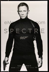 2r707 SPECTRE teaser DS 1sh '15 cool image of Daniel Craig as James Bond 007 with gun!