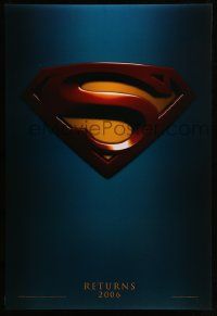 2r745 SUPERMAN RETURNS teaser DS 1sh '06 Bryan Singer, Routh, Bosworth, Spacey, cool logo!